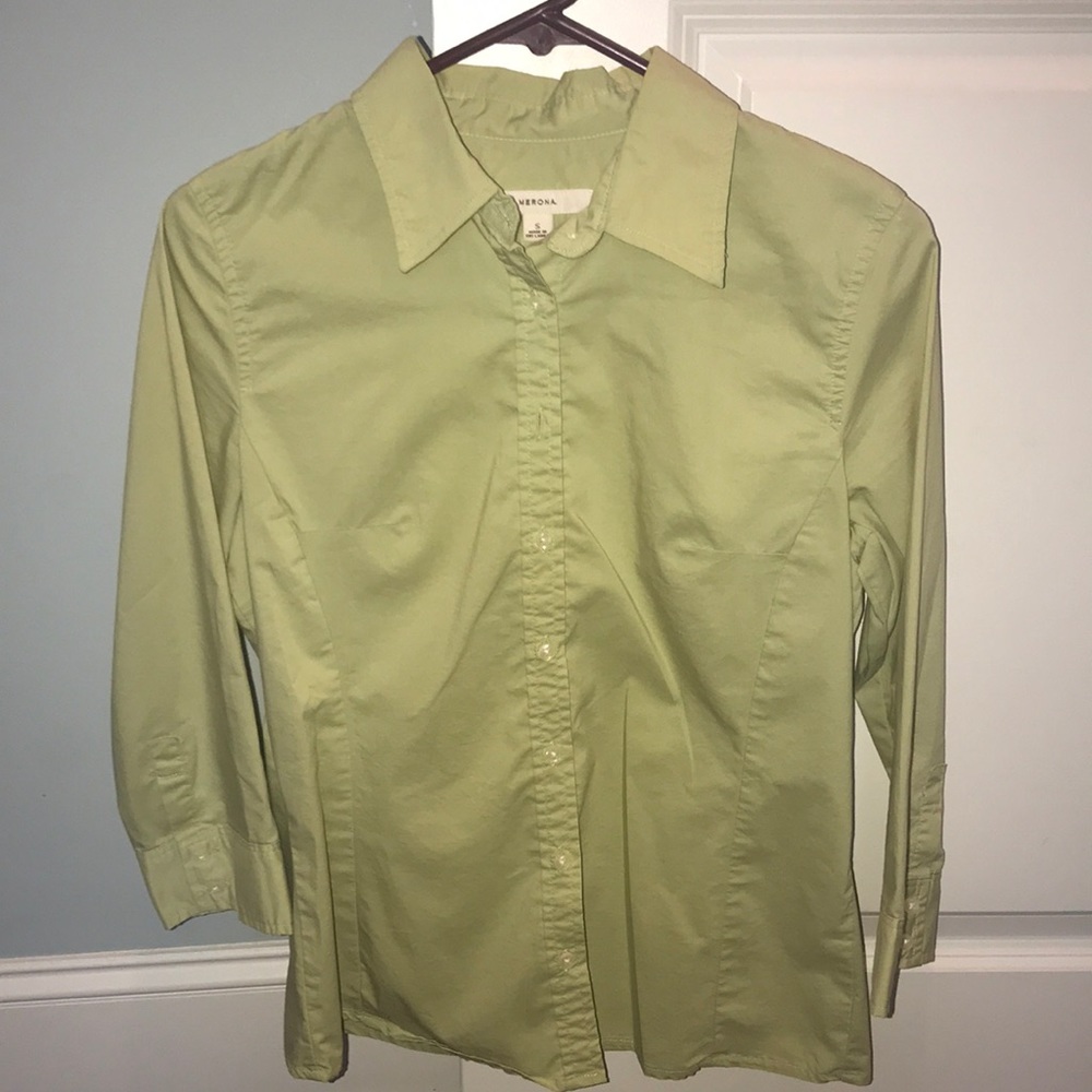Green cotton button down